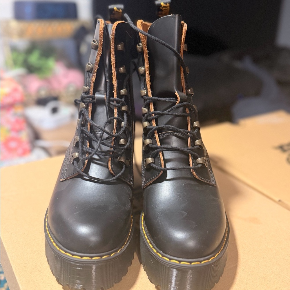 NEW Dr. Martens Black Leather Combat Boots